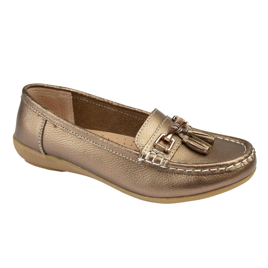 Nautical Leather Loafer Bronze